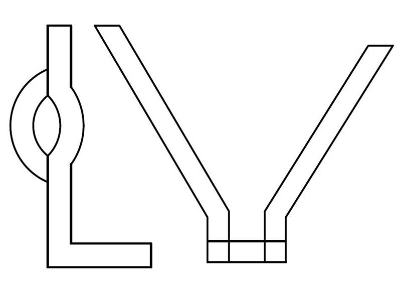 Refractory anchor shape - 15 on the white background.