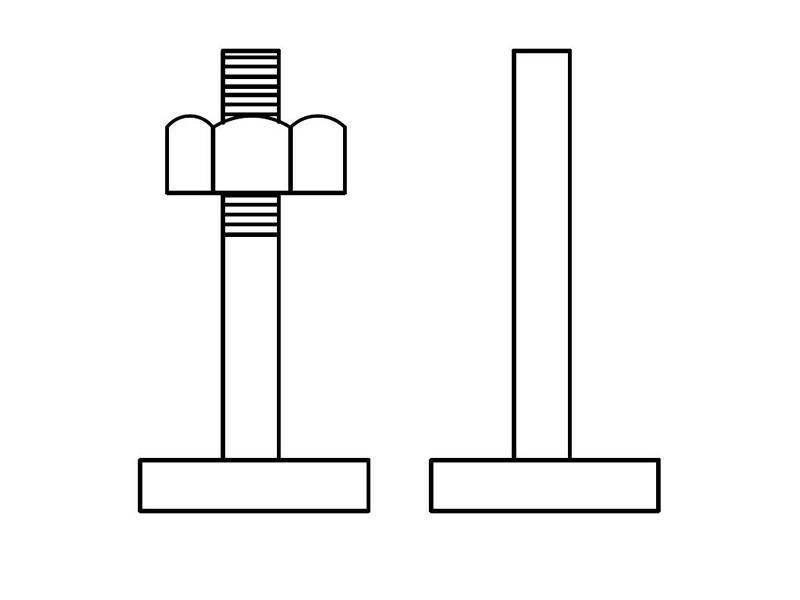 Refractory anchor shape - 22 on the white background.